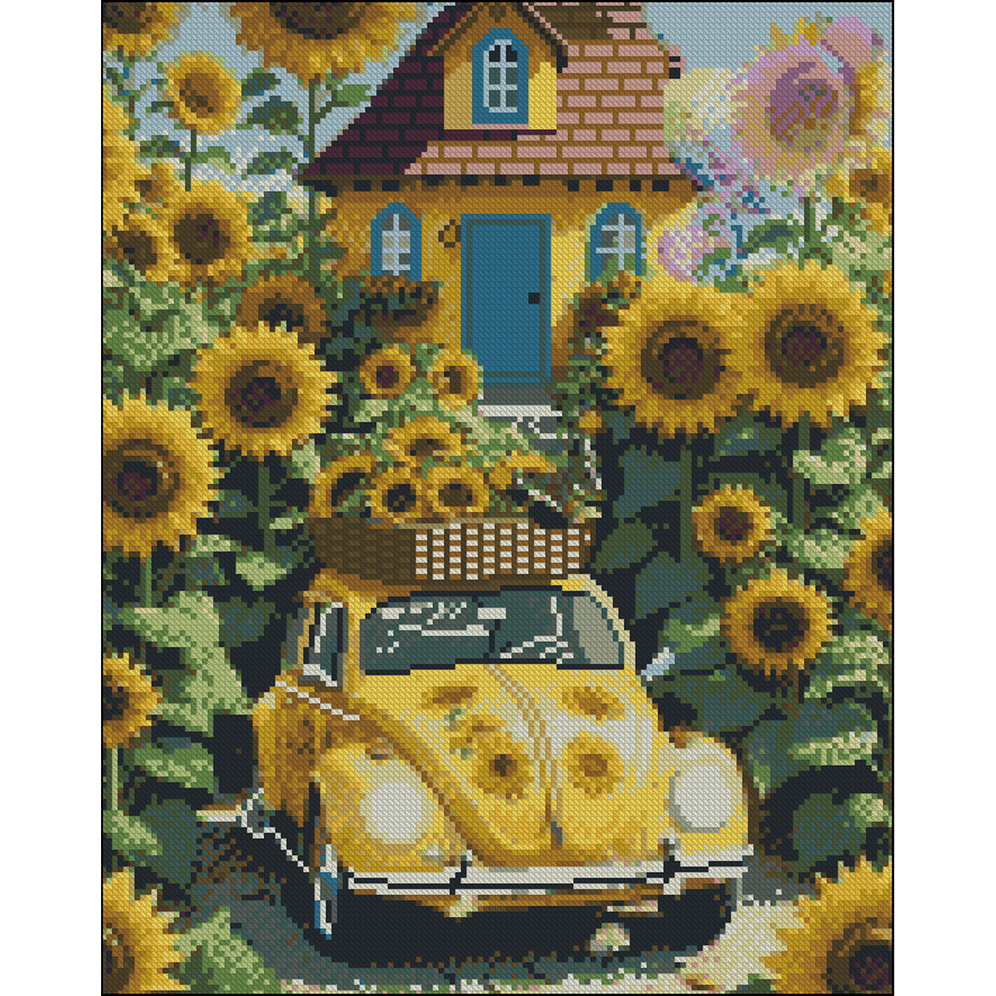 Алмазна мозаїка Strateg ПРЕМІУМ Літо у селі без підрамника розміром 40х50 см (ZAV4050-44)