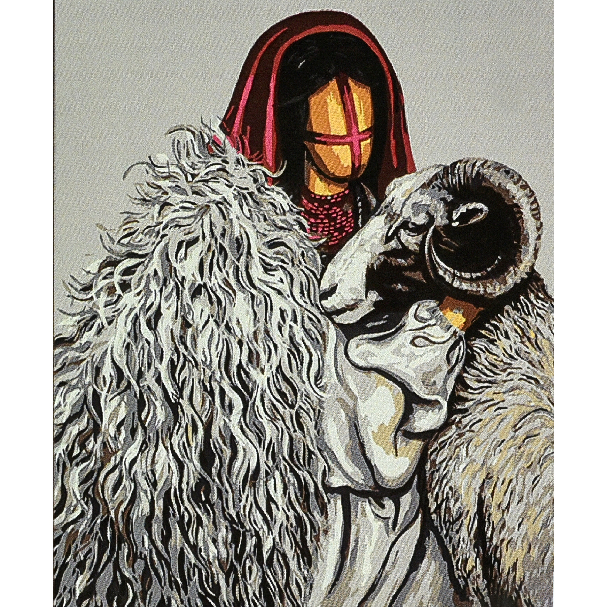 Картина за номерами Strateg ПРЕМІУМ Гірська кров на чорному фоні з лаком розміром 40х50 см (AH1149)