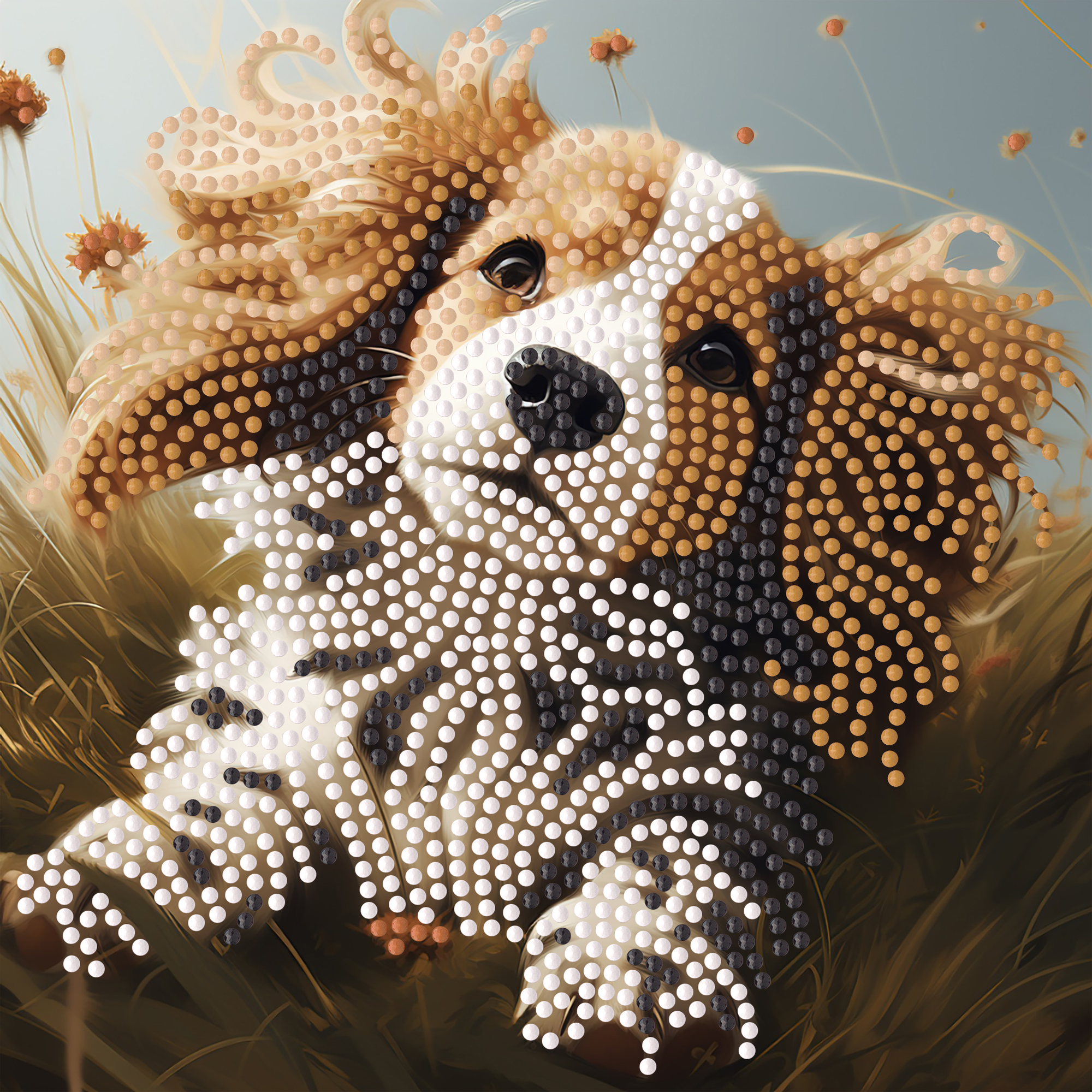 Алмазна мозаїка Strateg ПРЕМІУМ Дружечок на паперовій основі розміром 18х18 см (ZAV1818-15)