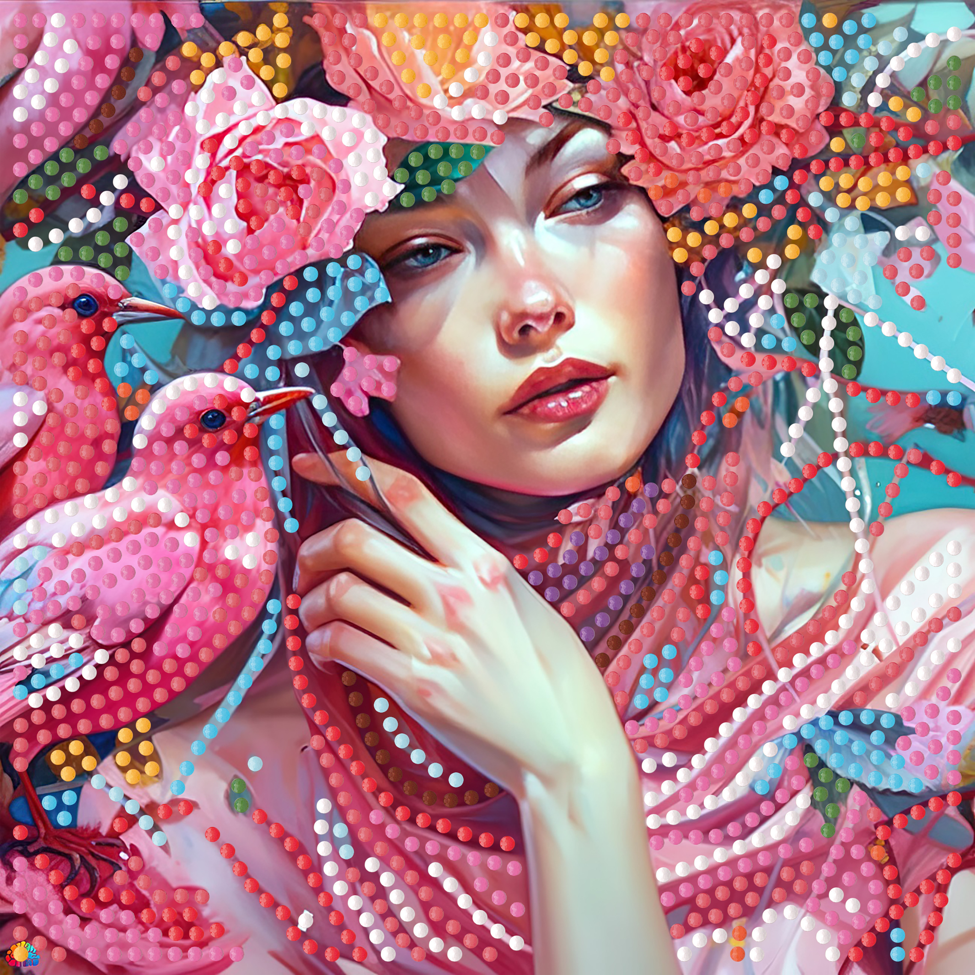 Алмазна мозаїка Strateg ПРЕМІУМ Натхнення на паперовій основі розміром 18х18 см (ZAV1818-25)