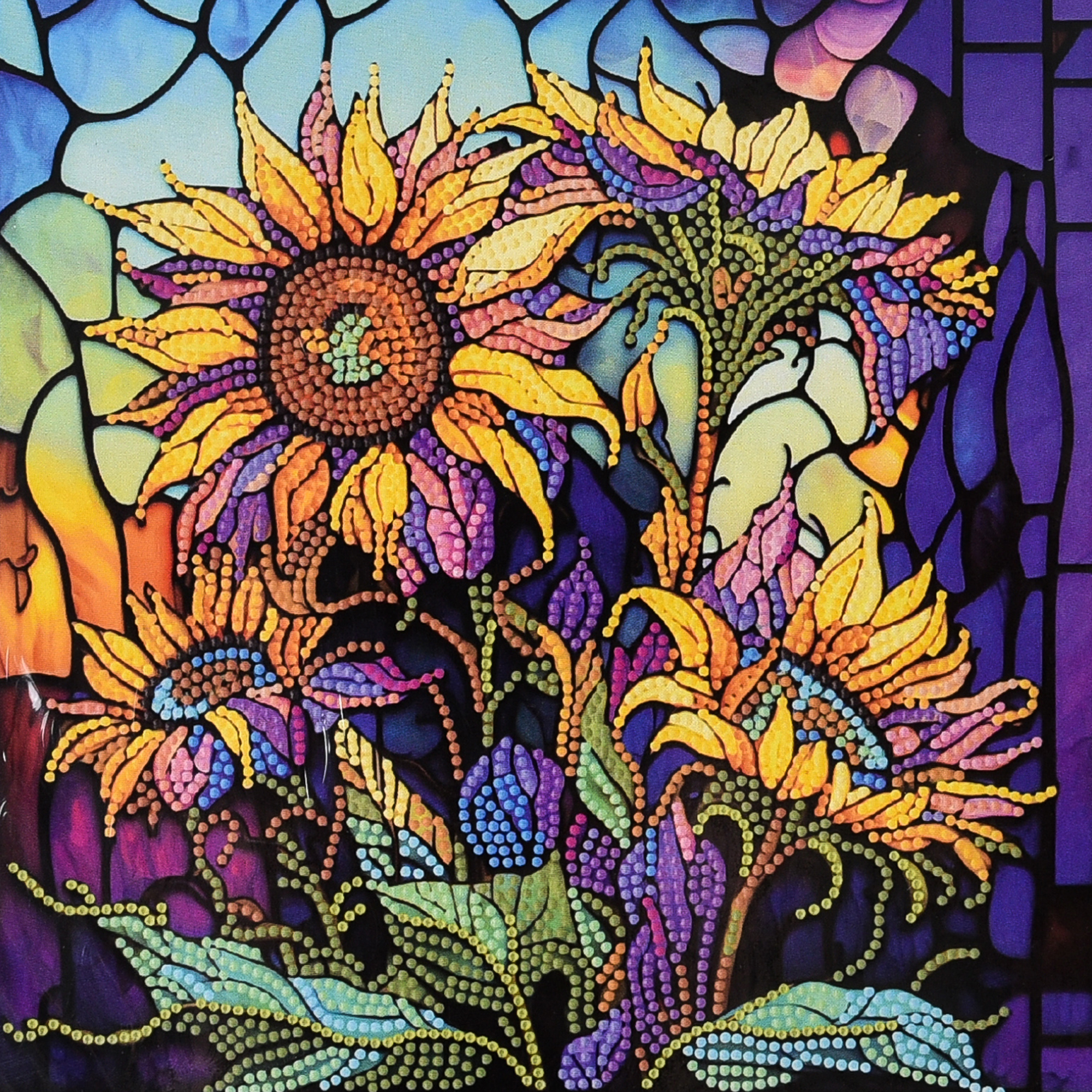 Алмазна мозаїка Strateg ПРЕМІУМ Дивовижні соняхи розміром 30х30 не повна викладка (DEEX16307)