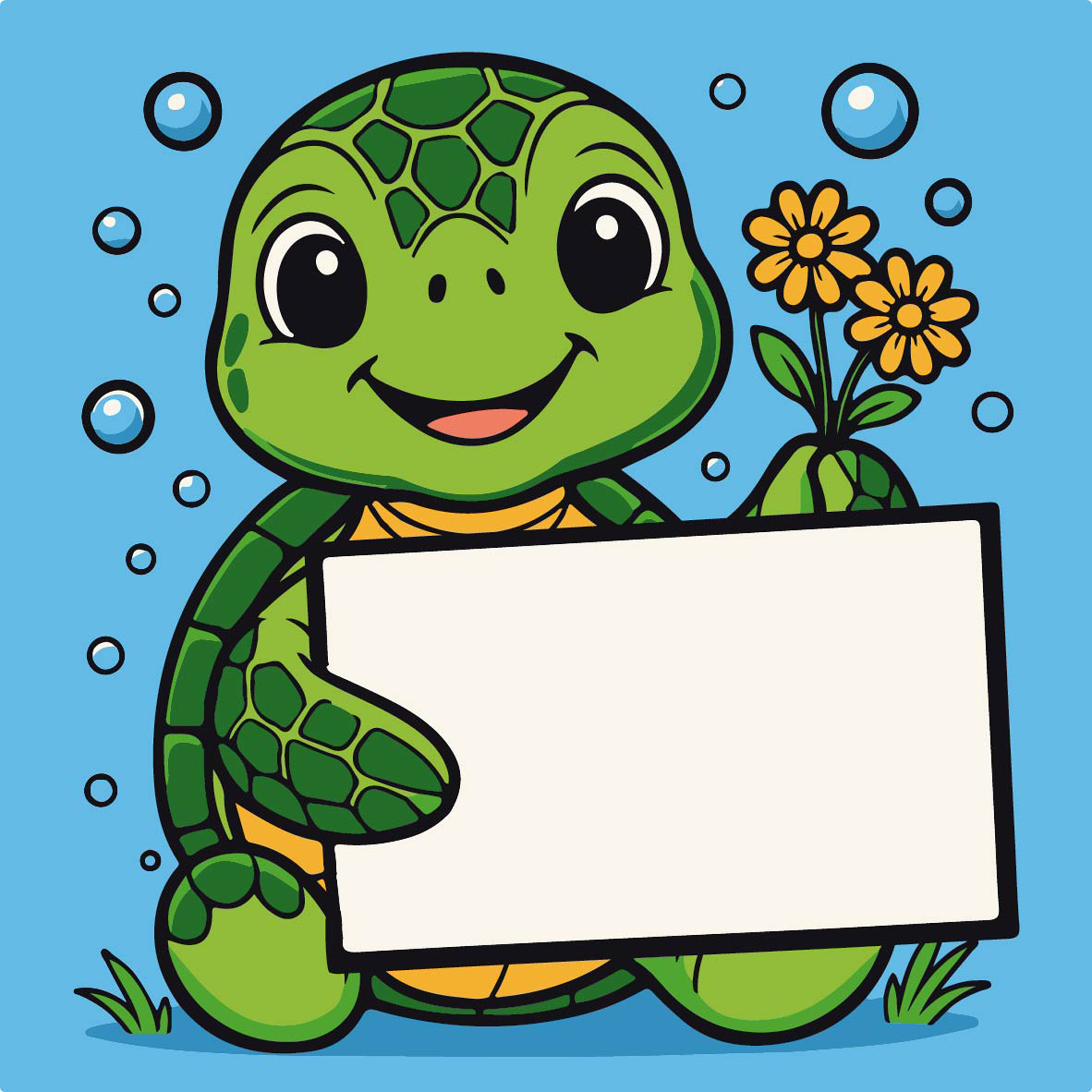 Картина за номерами Strateg Черепаха з листівкою розміром 20х20 см (HH8020-)