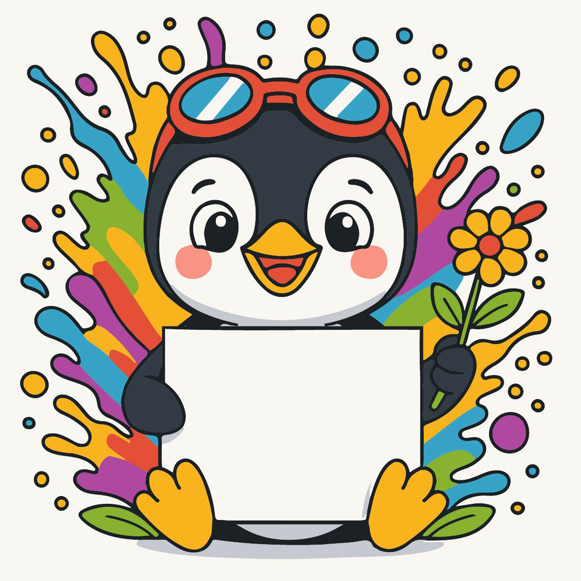 Картина за номерами Strateg Пінгвін з листівкою розміром 20х20 см (HH8021-)