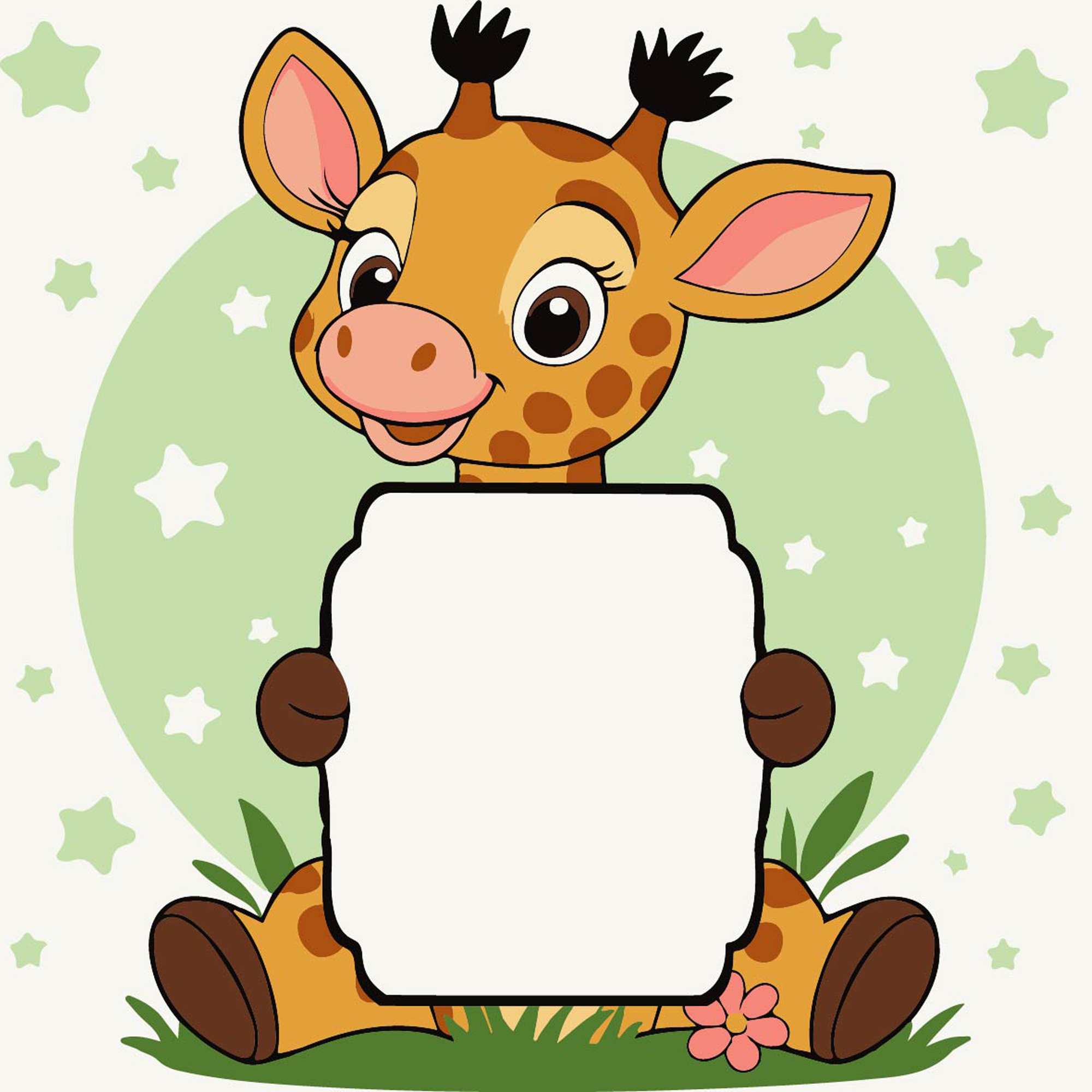 Картина за номерами Strateg Жираф з листівкою розміром 20х20 см (HH8023-)