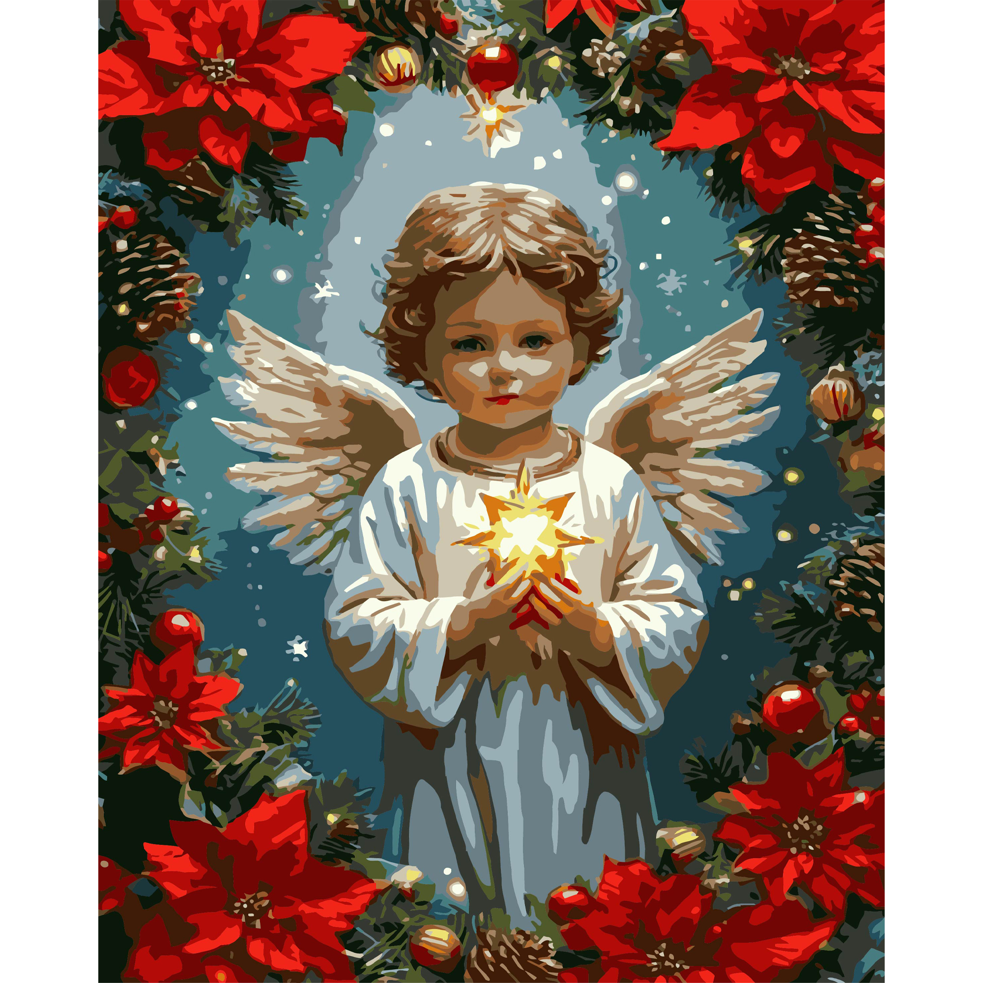 Картина за номерами Strateg Різдвяний янгол розміром 40х50 см (VG001 )