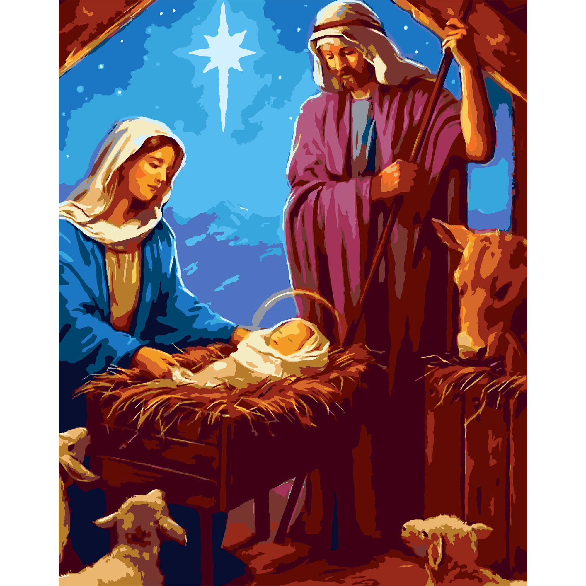 Картина за номерами Strateg Свята ніч розміром 40х50 см (VG012 )