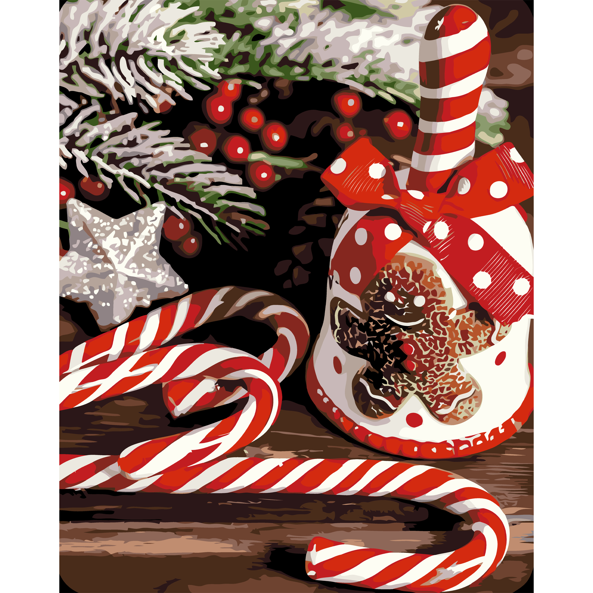 Картина за номерами Strateg Різдвяний дзвіночок розміром 40х50 см (VG015 )