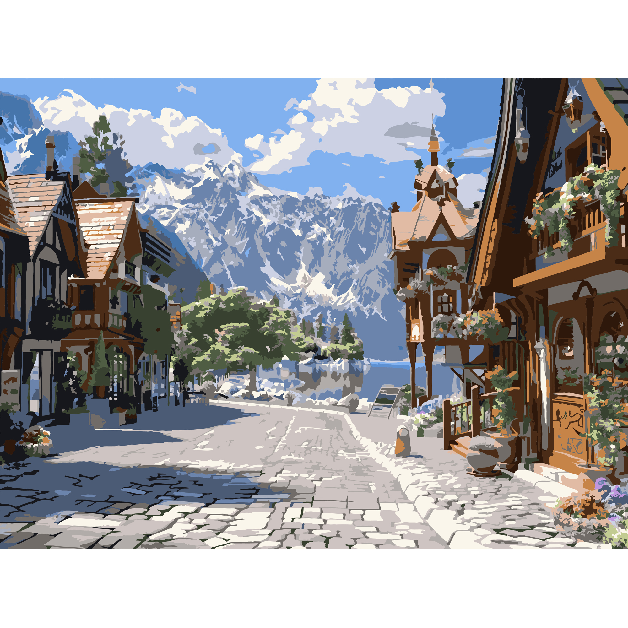 Painting by numbers Strateg Quiet street  30Х40 (SS-1249)