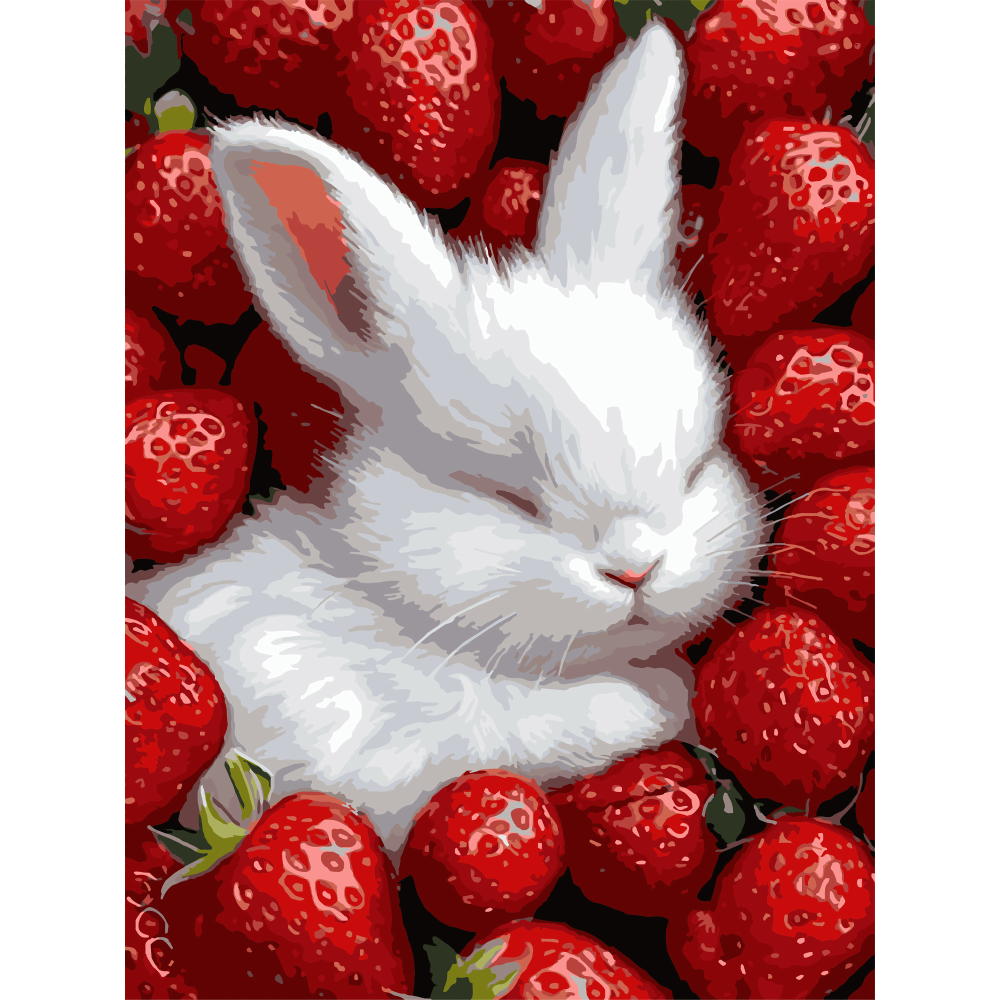 Painting by numbers Strateg Rabbit in strawberries  30Х40 (SS-1253)