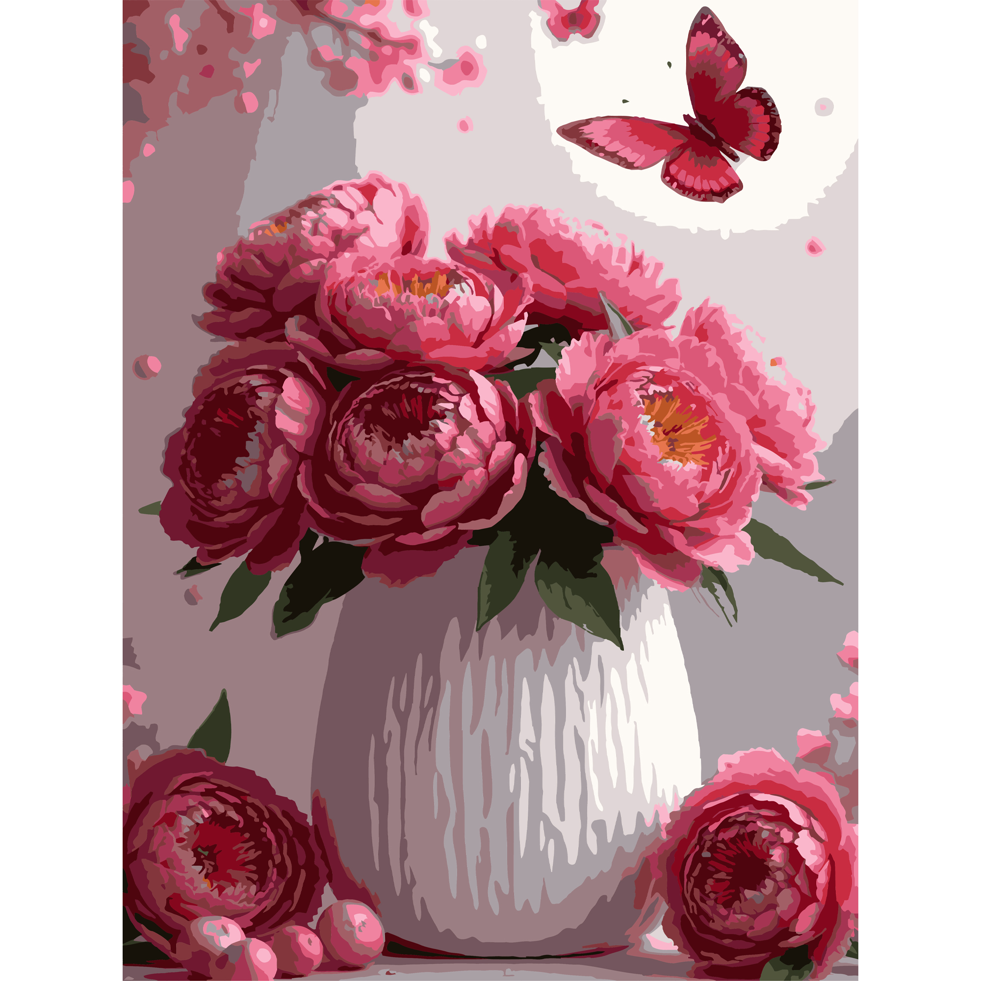 Картина за номерами Strateg Квіти у вазі  30Х40 (SS-1259)