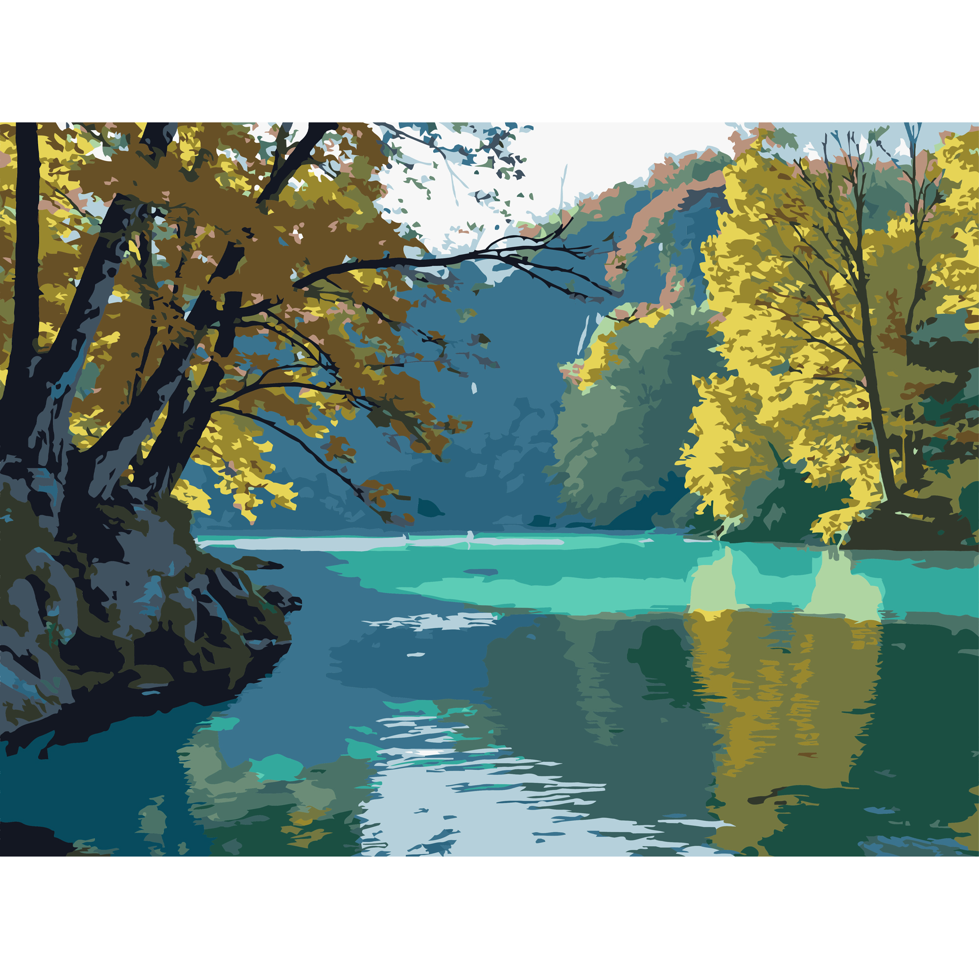 Картина за номерами Strateg Смарагдове озеро   30Х40 (SS-1262)