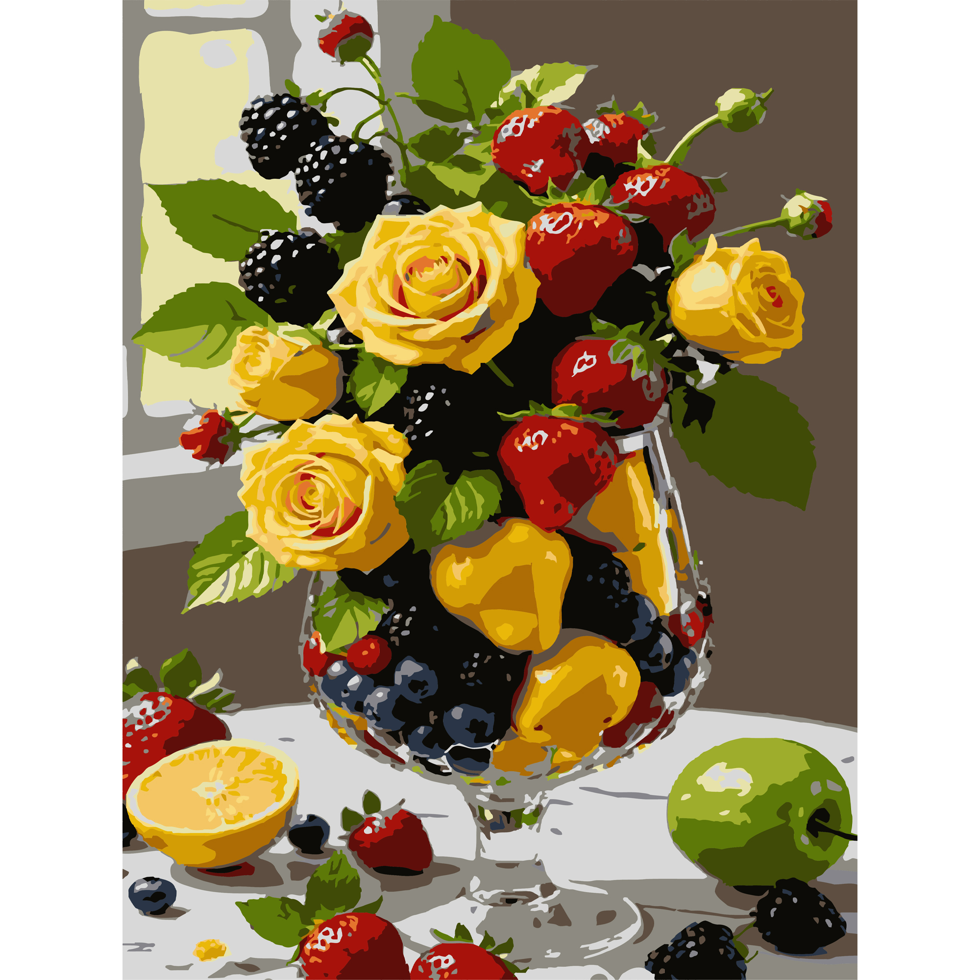 Painting by numbers Strateg Fruits and flowers  30Х40 (SS-1274)
