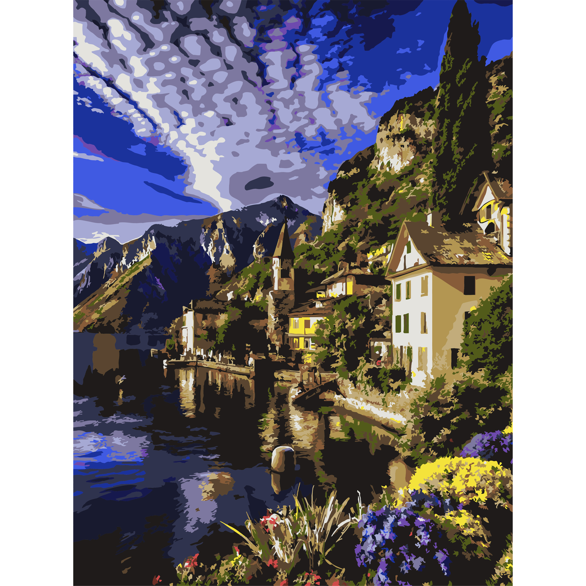 Картина по номерам Strateg Ночной город  30Х40 (SS-1293)