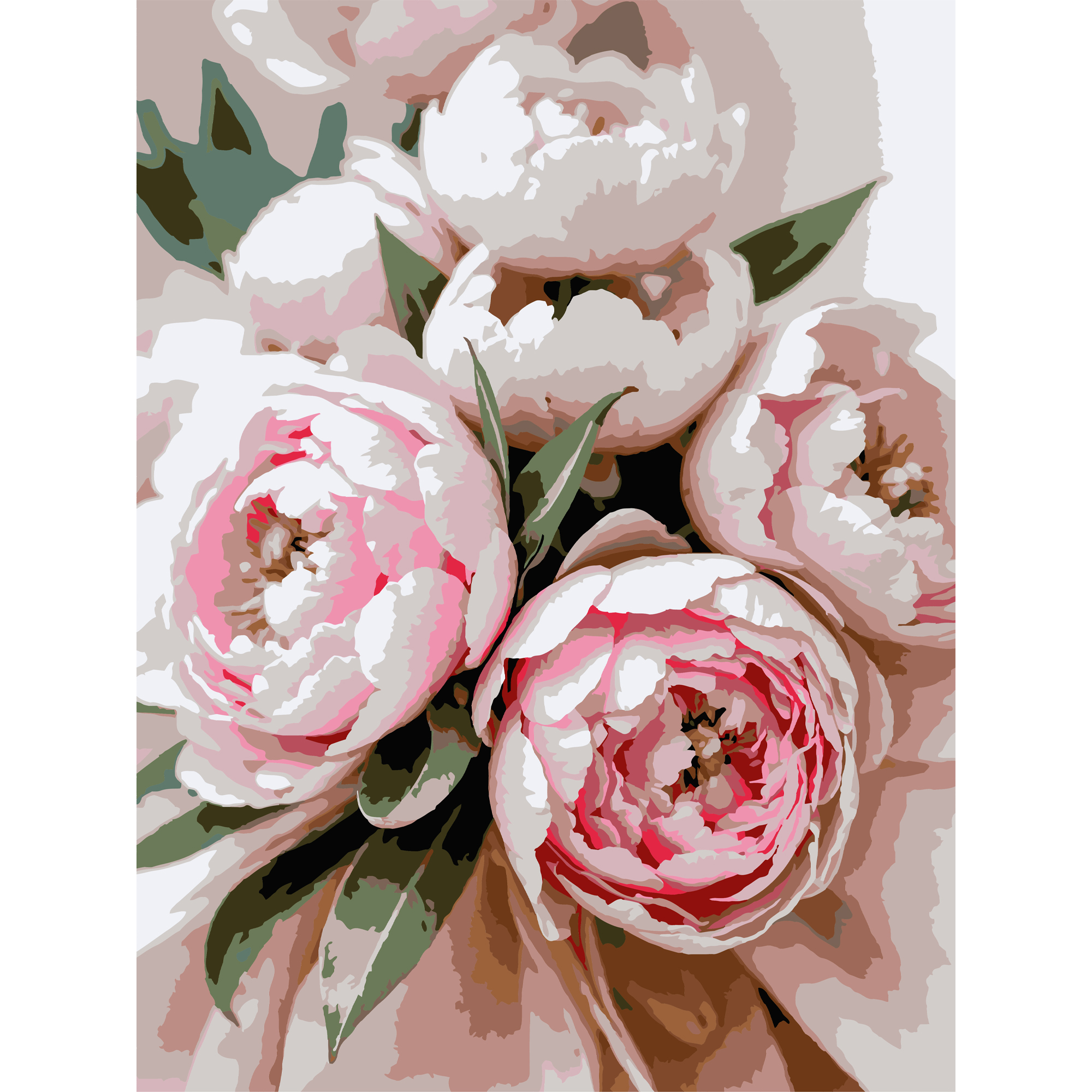 Картина за номерами Strateg Ніжно-рожеві квіти   30Х40 (SS-1294)