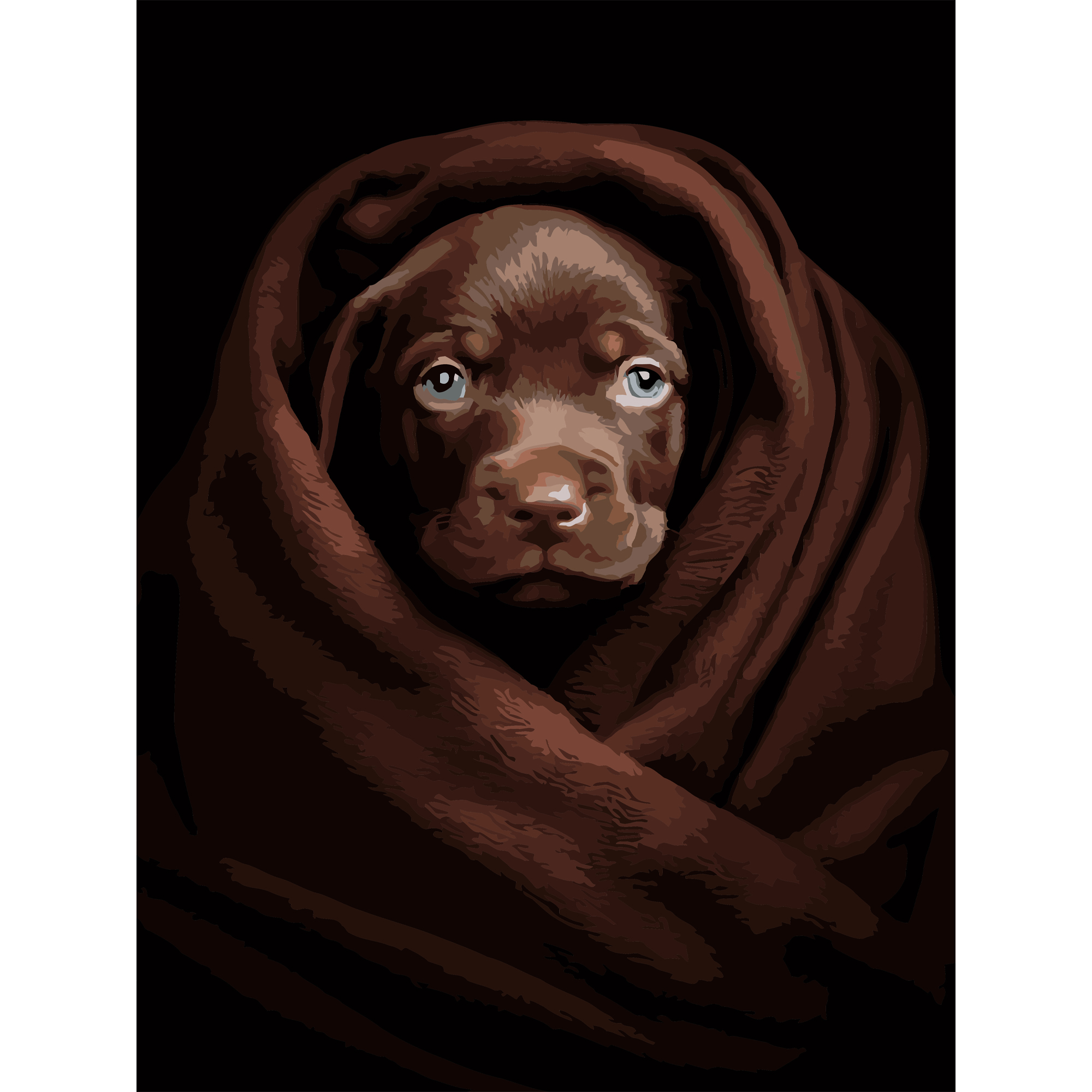 Картина по номерам Strateg Песик в плоде на черном фоне 30Х40 (FH-26)